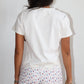 Lace Trim Short Sleeve in White