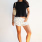 Lace Trim Short Sleeve Tee in Black