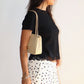 Lace Trim Short Sleeve Tee in Black