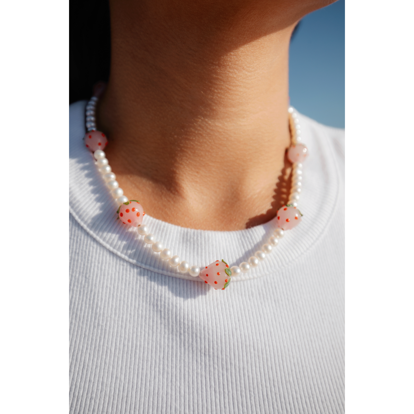 Strawberries & Pearl Necklace