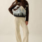 Jacquard-Knit Landscape Quarter-Zip Pullover Sweater Jacket