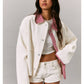 Jacket with Gingham Contrast Detailing