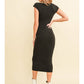 Cap Sleeve Midi Dress in Black