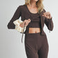 Mocha Cropped Sweater with Knit Tank Set