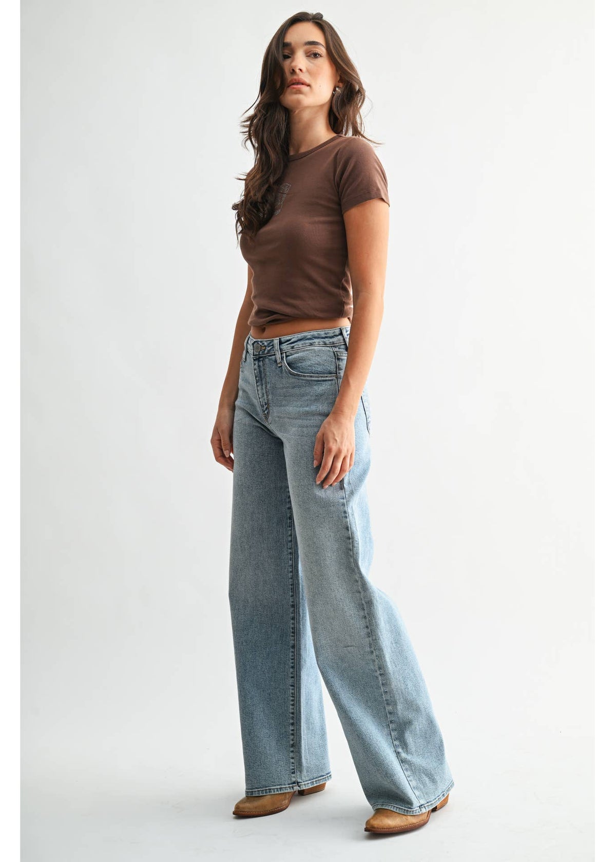 High Rise Stretchy Wide Leg