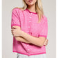 Striped Short Sleeve Top in Pink