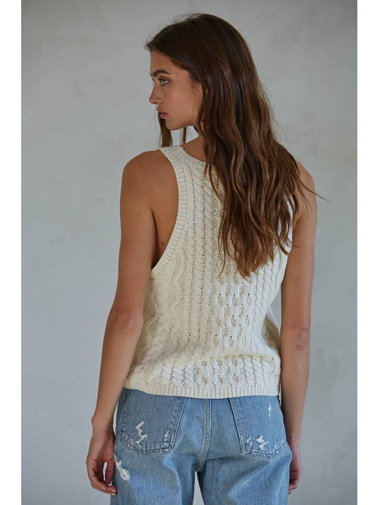 Scoop Neck Knit Tank Top