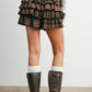 Plaid Tiered Ruffle Mini Skirt