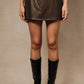 Faux Leather High Waisted Skort