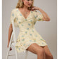 Puff Short Sleeve V-Neck Tiered Dress