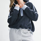 Trim Fleece Half-Zip in Navy