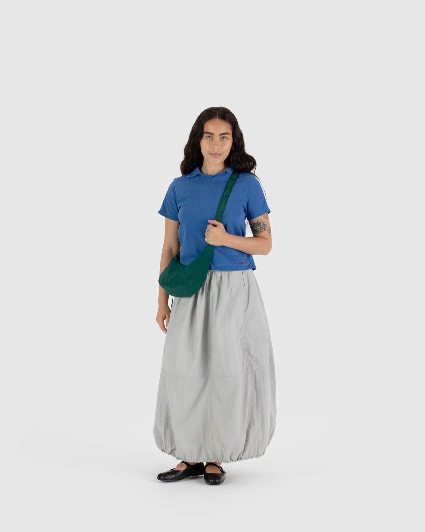 Small Nylon Crescent Bag in Cypress by Baggu