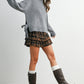 Plaid Tiered Ruffle Mini Skirt