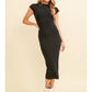 Cap Sleeve Midi Dress in Black