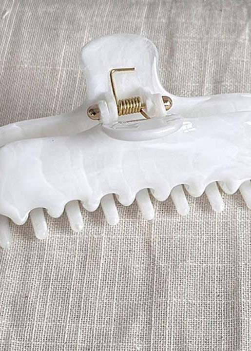 White Marble Large Hair Claw
