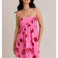 Pink Palms Mini Dress