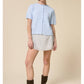 Striped Short Sleeve in Baby Blue