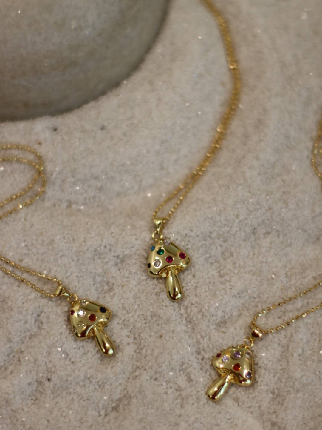 Mushroom Gold Charm Necklace