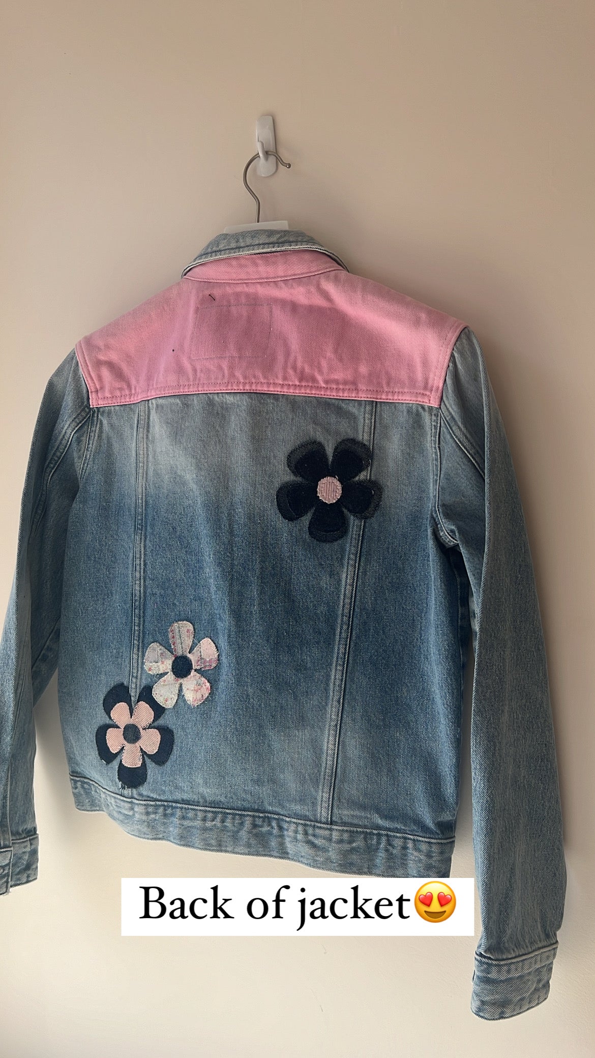 Repurposed Denim Jacket with Florals