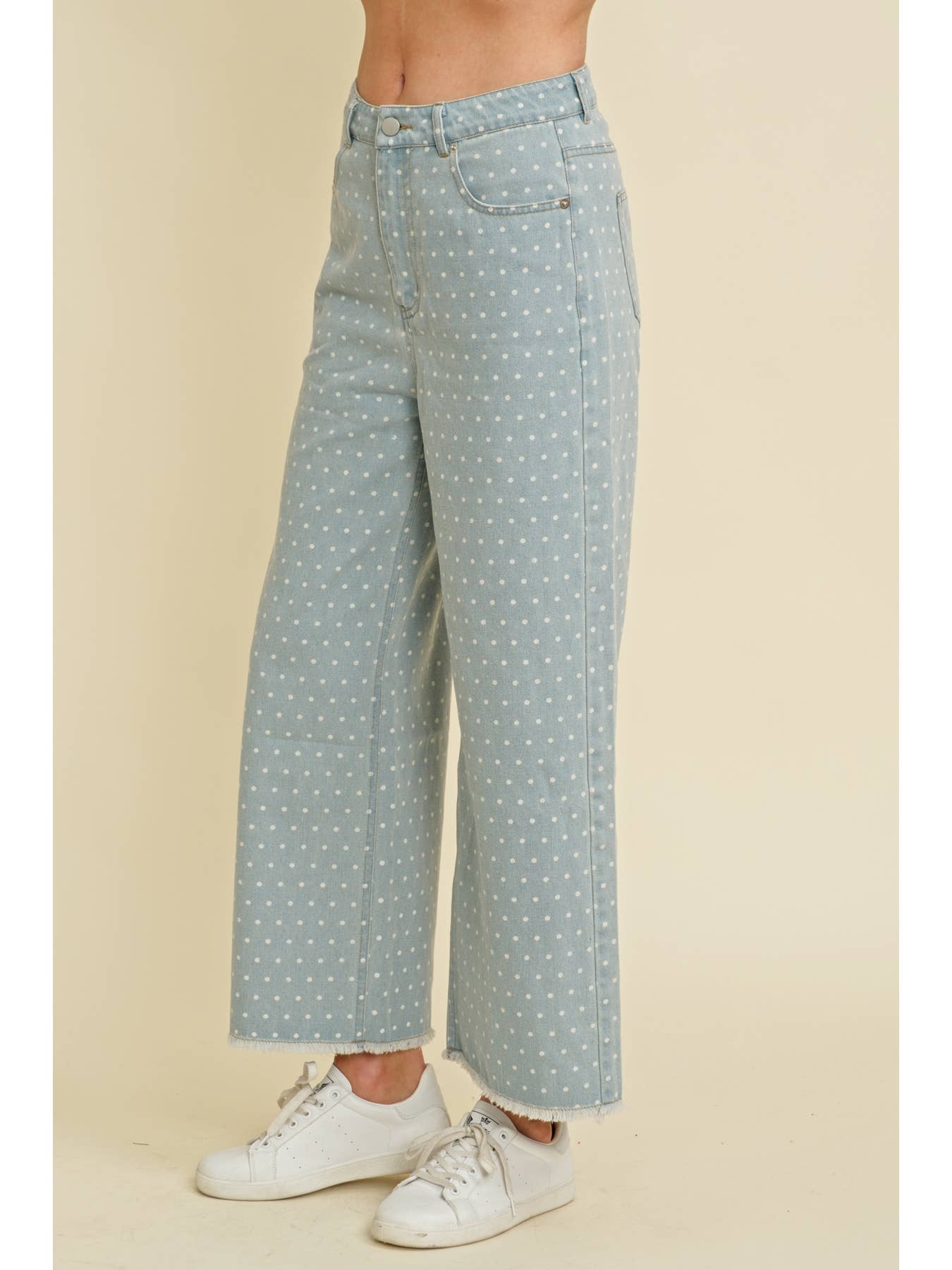 Polka Dot Wide Leg Jean