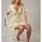 Puff Short Sleeve V-Neck Tiered Dress