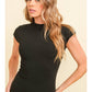 Cap Sleeve Midi Dress in Black