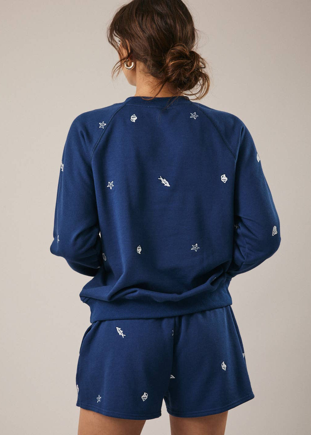 Crew Neck Long Sleeve Marine Pullover