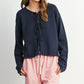 Tie-Front Long Sleeve in Navy