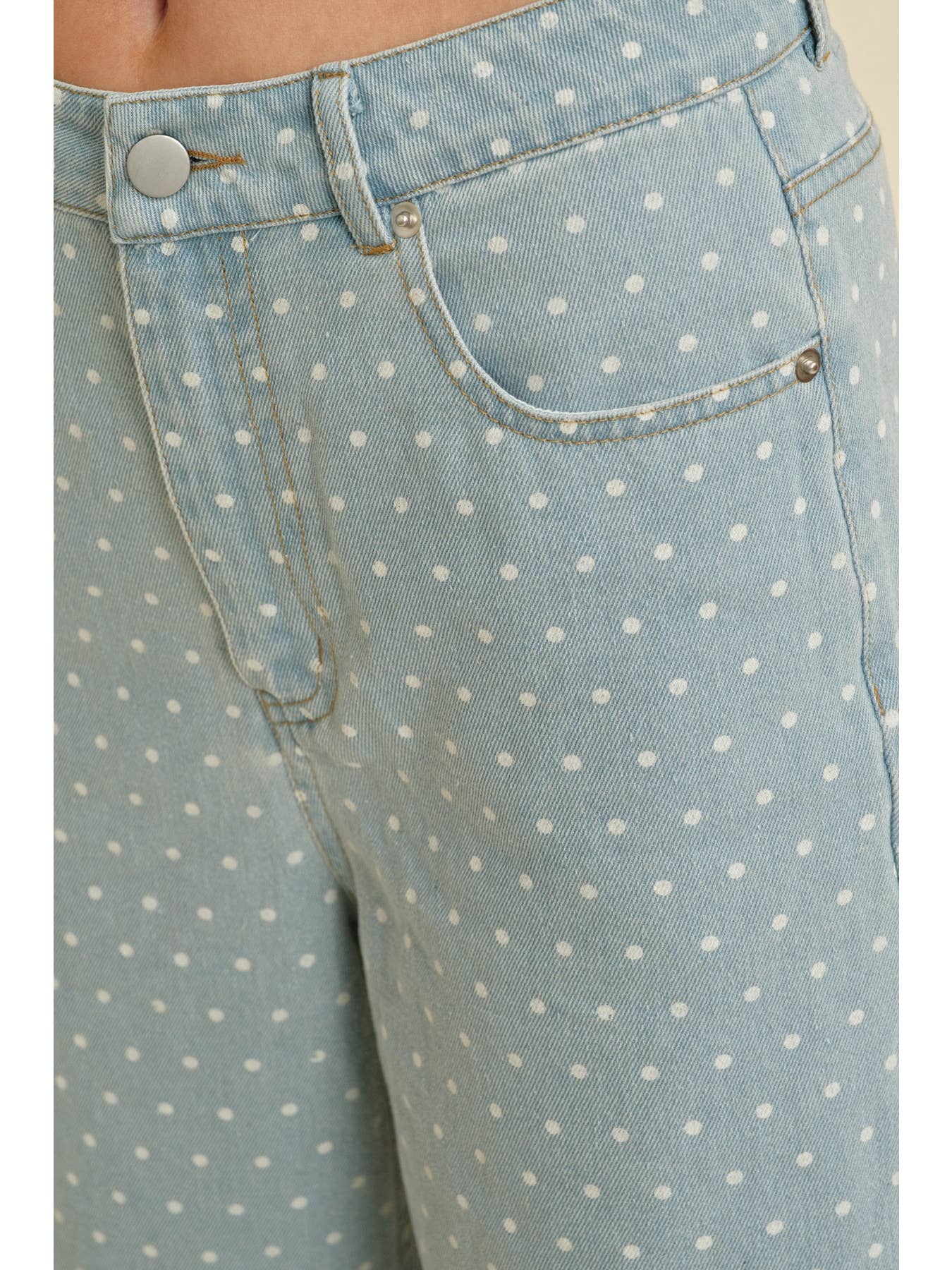 Polka Dot Wide Leg Jean