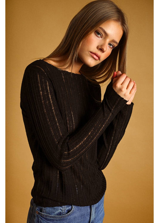 Long Sleeve Round Neck Top