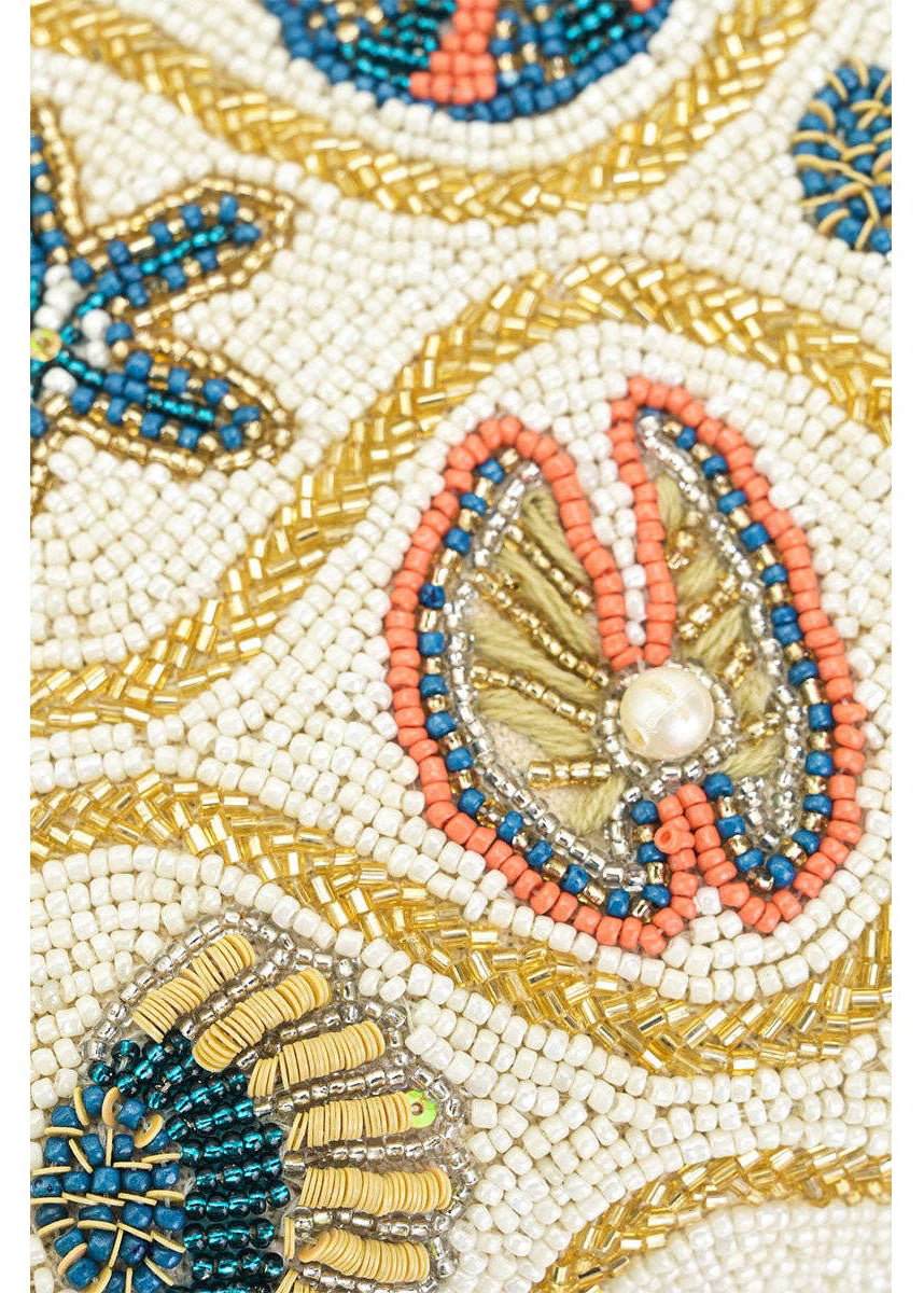Sunlit Shore Beaded Clutch Bag