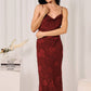 Sleeveless Cowl Neck Novelty Midi Slip Dress