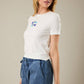Crew Neck Short Sleeve Fish Beads Rib T-Shirt