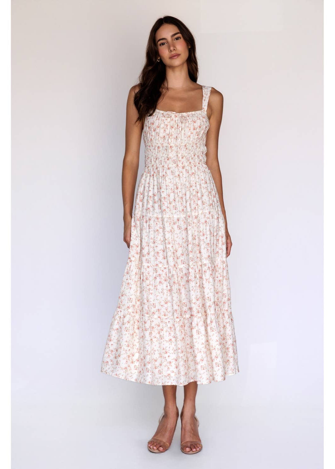 Floral Smocked Midi Dress