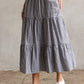 Tiered Gingham Maxi Skirt