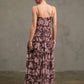 Flower Mesh Printed Dress in Mauve
