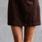 Suede Fitted Skirt in brown