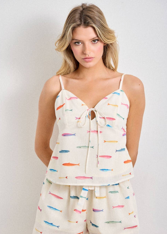 Fish Print Cami