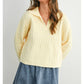 Cable Knit V-Neck Collared Long Sleeve