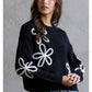 Floral Detail Crewneck Sweater