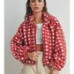 Red and White Sherpa Jacket