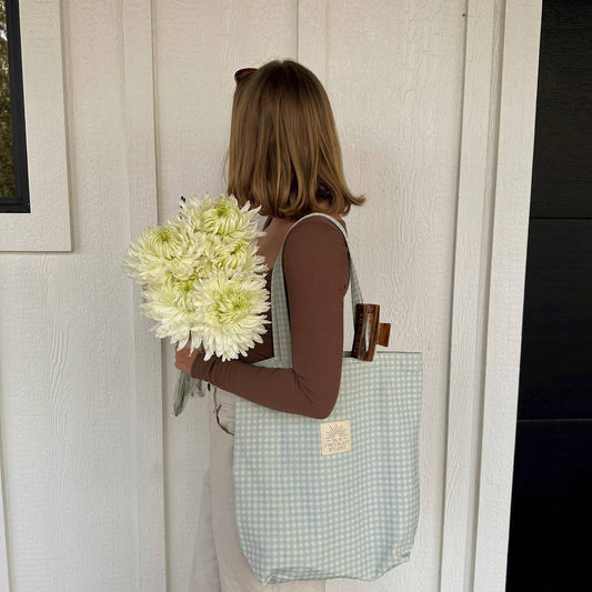 Blue Gingham Tote