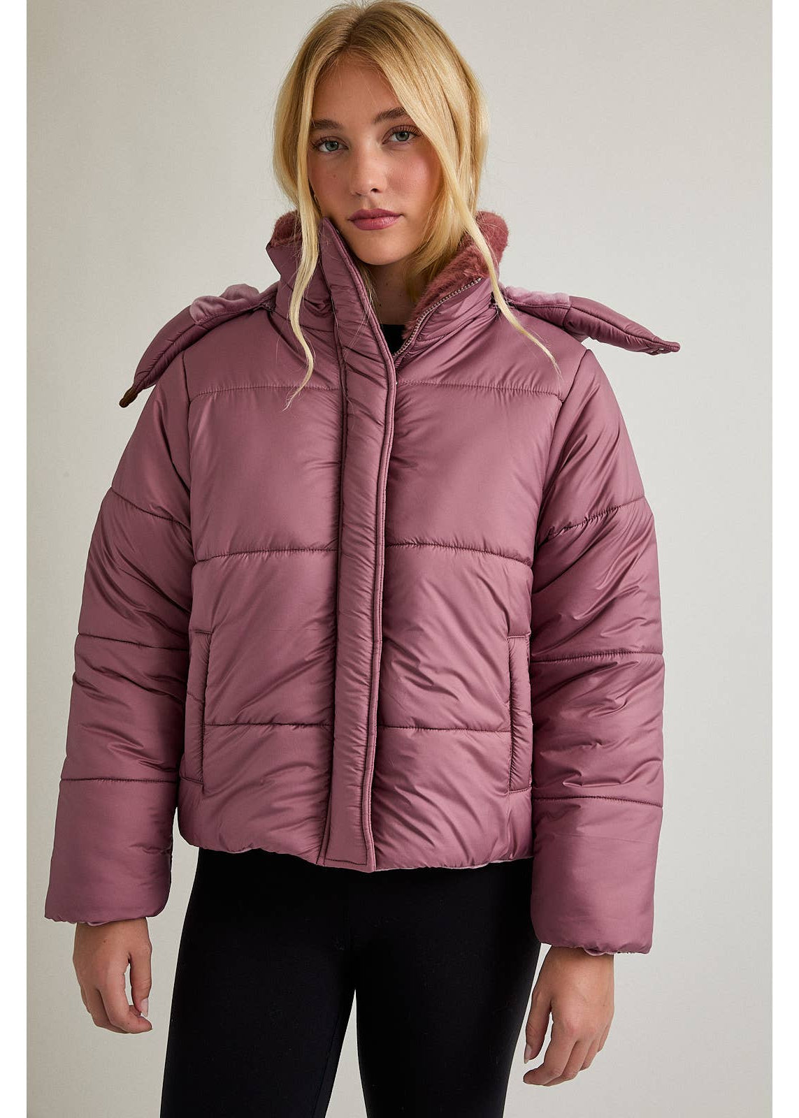 Puffer Jacket With Attachable Hood