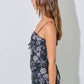 Printed Floral Satin Bow Cami
