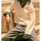 Rib Knit Denim Layered Sweater