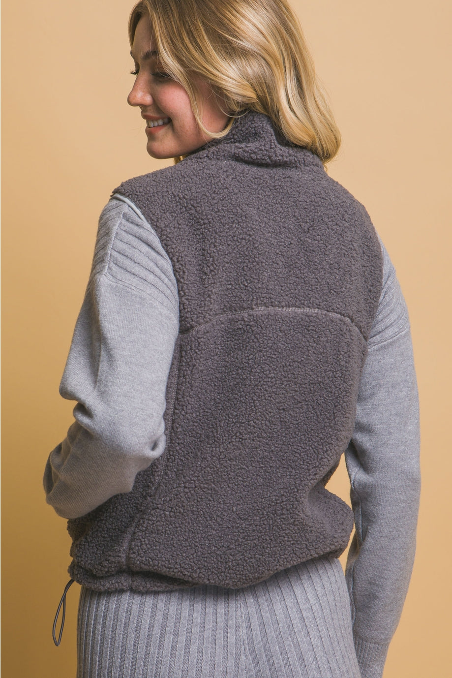 Reversible Sherpa Vest with Side Pockets