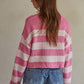 Pink Striped Dreams Sweater