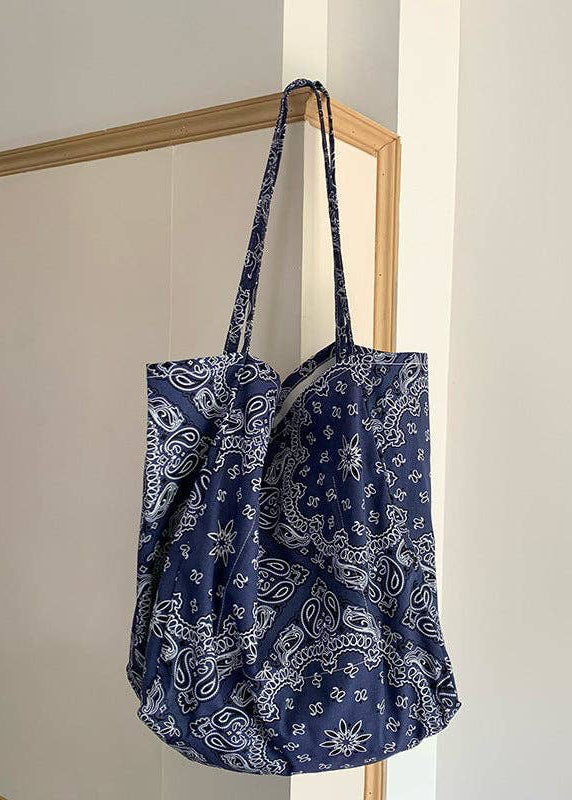 Navy Blue Bandana Tote