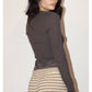 Long Sleeve Lace Hem Top