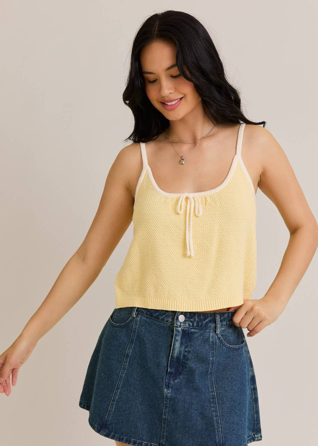 Lemon Drop Knit Tank